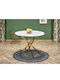 Houston 1538 Round Table Dining Room with Glass Surface Gold, White Marble 75x75cm