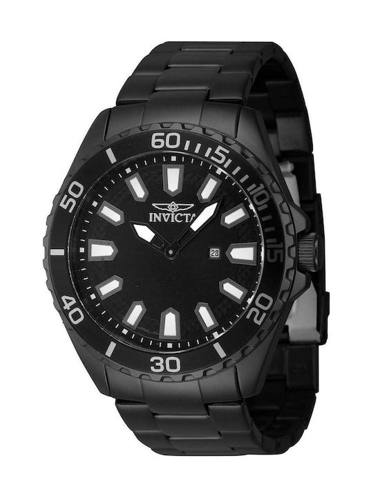 Invicta Ανδρικό Ρολόι 46mm Μπαταρίας με Μαύρο Μεταλλικό Μπρασελέ
