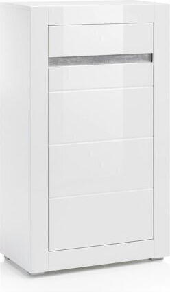 Büroaufbewahrungsschrank Beldomo 109 aus Holz Hochglanz Weiß 66x35x112cm