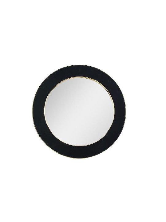 Espiel Oglindă de Perete cu Negru Ramă din Sticlă Diametru 60cm 1buc