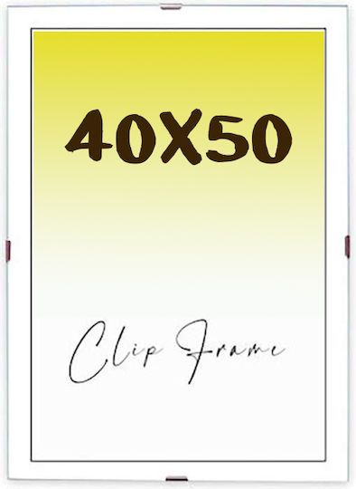 Photo Frame Clip 40x50 Glossy Glass Back MDF