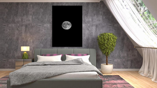 Painting Full Moon In Black White 60x90