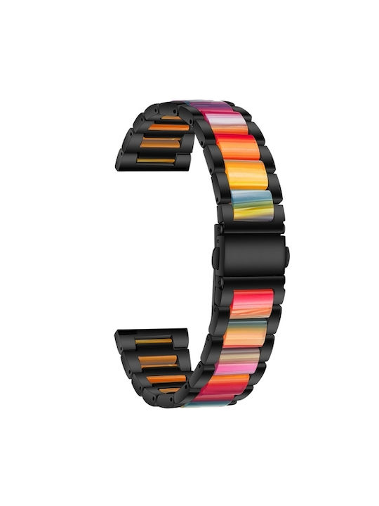 Dual-Color Metal Resin Strap Xiaomi Redmi Watch 5 Active Xiaomi Redmi Watch 5 Lite 48mm Black+Rainbow