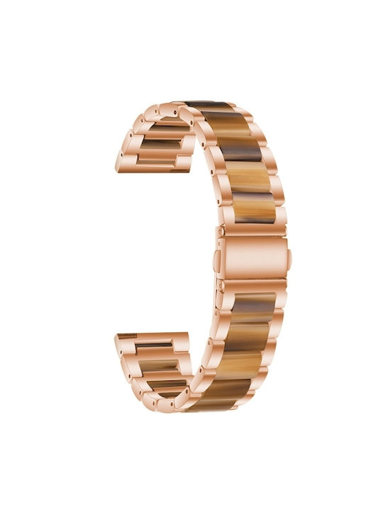 Dual-color Metal Resin Strap Garmin Vivoactive 5 Rose Gold+honey