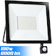 Bakaji Στεγανός Προβολέας LED 100W Ψυχρό Λευκό 6000K με Αισθητήρα Κίνησης και Φωτοκύτταρο IP65
