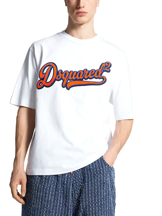 T-shirt Λευκο, Μπλε, Πορτοκαλι