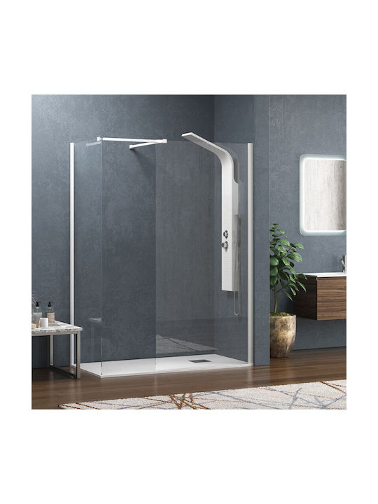 Karag Walkin 2 Fixed Side for Shower 70x200cm Clear Glass White