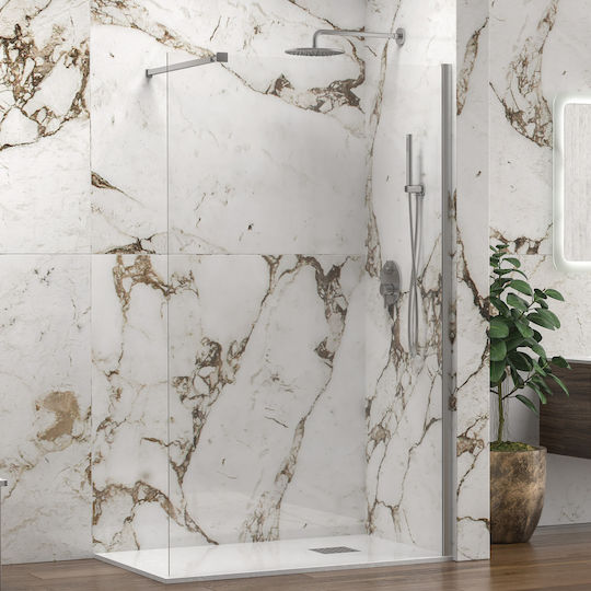 Karag Walkin 1 Σταθερό Πλαϊνό Ντουζιέρας 50x200cm Clear Glass Cromo
