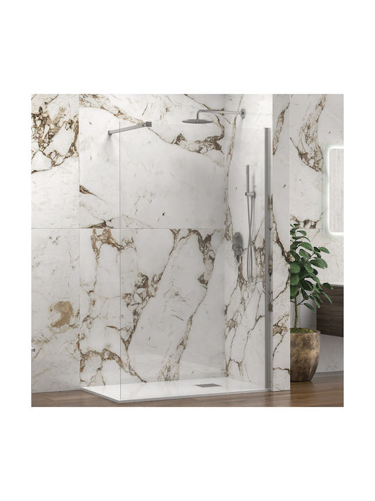Karag Walkin 1 Σταθερό Πλαϊνό Ντουζιέρας 160x200cm Clear Glass Cromo