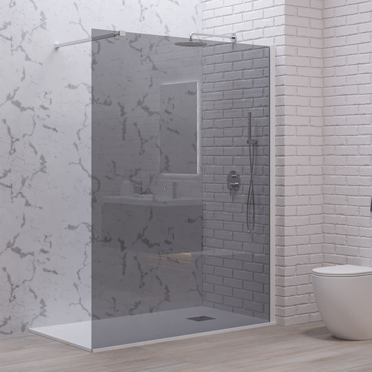 Karag Walkin 1 Фиксирана страна Душ 90x200см Дим Бял