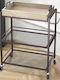 Bakaji Bakaji Metal Kitchen Trolley 3 Tiers Black 65x33x91cm