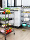 Bakaji Bakaji Kitchen Rack Plastic 4 Tiers Black 44x26x85cm