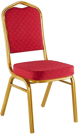 Stuhl Speisesaal Hilton 45x51x96cm Red-gold