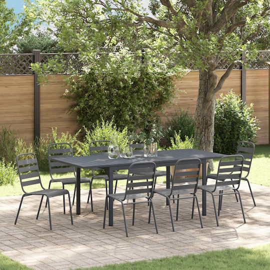 Dining Room Set 9 Pieces Anthracite