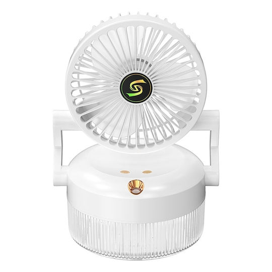 Folding Humidifying Fan USB Charging Night Light White