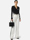 Women's Jean Trousers in Palazzo Fit White