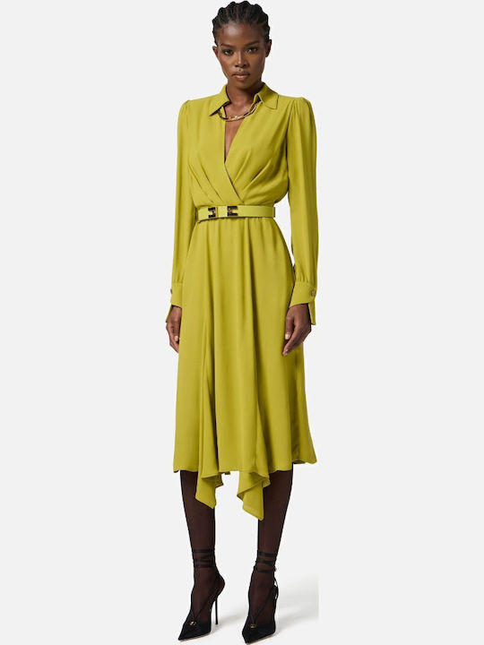green emerald velvet dress Elisabetta Franchi Woman Red Carpet Dress in Lurex Jersey with Flower  ABR2252E2 MINT – Khloefemme main image 1