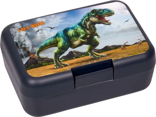 Die Spiegelburg Trex World Πλαστικό Παιδικό Δοχείο Φαγητού Δεινόσαυροι Μαύρο 17 x 12 x 6.5εκ.