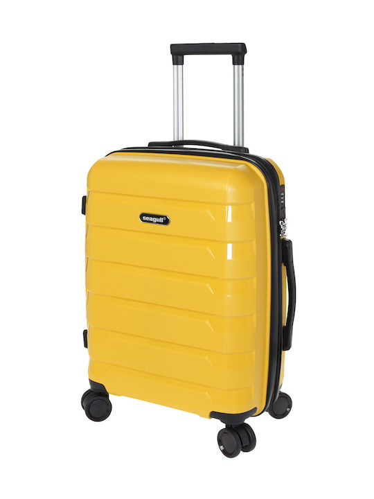 Seagull Cabin Travel Suitcase Hard Yellow with 4 Wheels Height 55cm SG180-55-Yellow