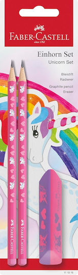 Faber Castell Bleistifte Set 2 Stück + Radiergummi Unicorn