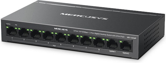 Mercusys MS110CMP v1 L2 PoE+ Switch cu 8 Porturi Gigabit (1Gbps) Ethernet