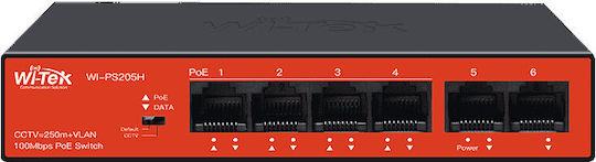 Wi-Tek WI-PS205H v3 Negestionat L2 PoE+ Switch cu 6 Porturi Ethernet