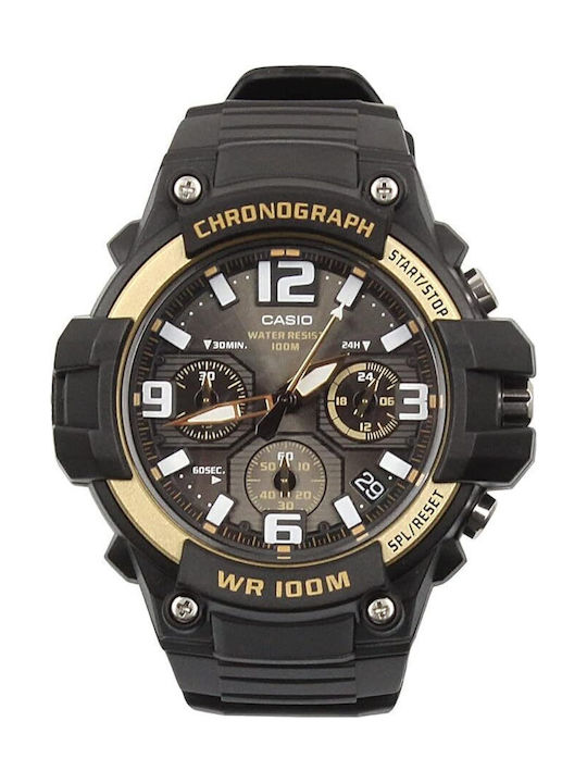 Casio Ανδρικό Ρολόι 49mm Χρονογράφος Μπαταρίας ...