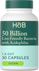 Holland & Barrett 50 Billion Live Friendly Bacteria 30 κάψουλες Holland & Barrett 50 Billion Live Friendly Bacteria 30 κάψουλες