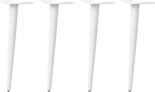 vidaXL Metallic Furniture Leg 4 Pieces Suitable for Table / Coffee Table 42cm White