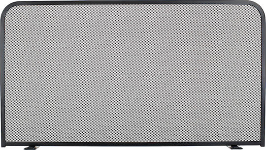 Zogometal Cover Metallic Fireplace Screen with Panels 80x50cm Black