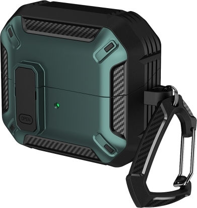 Armor Carbon Калъф с кука в Зелен цвят за Samsung Galaxy Buds 3 / 3 Pro