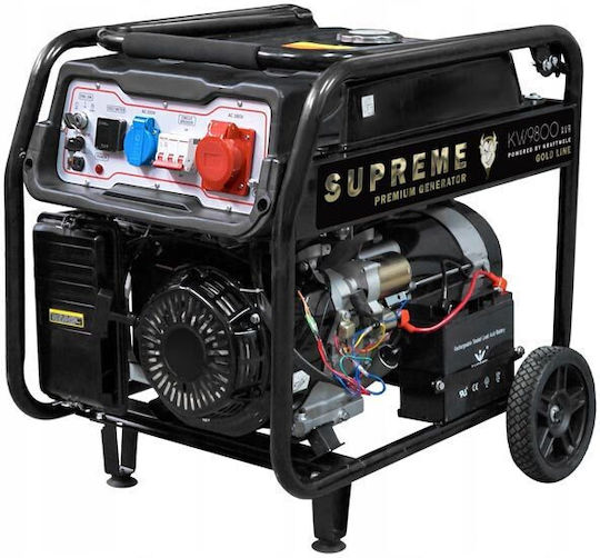 Kraftwele Supreme Trifazică Generator Benzină (în patru timpi) Patru timpi cu Autostart și Putere Maximă 9kVA