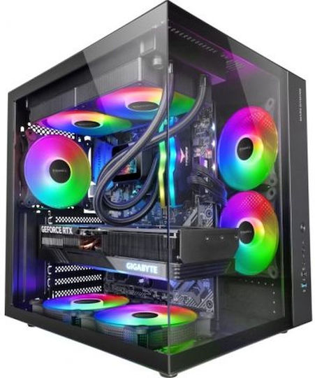 Mars Gaming Gaming Midi Tower Κουτί Υπολογιστή με Πλαϊνό Παράθυρο Μαύρο