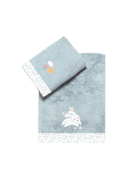 Kentia Set of baby towels 2pcs Loft Light Blue 70 cmx125cm Weight 400gr/m²