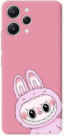 Xiaomi Redmi 12 Labubu 6 Розов Калъф от Силикон TPU за Мобилен Телефон
