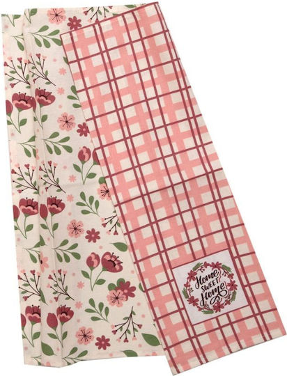 Viopros Viopros Küchentücher aus 100% Baumwolle in Rosa Farbe 40x60cm 2 Stück