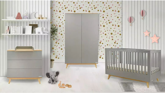 Bebe Stars Бебешка Стая Oslo Сиво Комплект Легло Матрак Скрин Маса за Повиване Гардероб Bebe Stars Бебешка Стая Oslo Сиво Комплект Легло Матрак Скрин Маса за Повиване Гардероб
