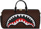 Sprayground Sharks Duffle Σακ Βουαγιάζ Καφέ από Δερματίνη Μ50xΠ25xΥ27εκ.