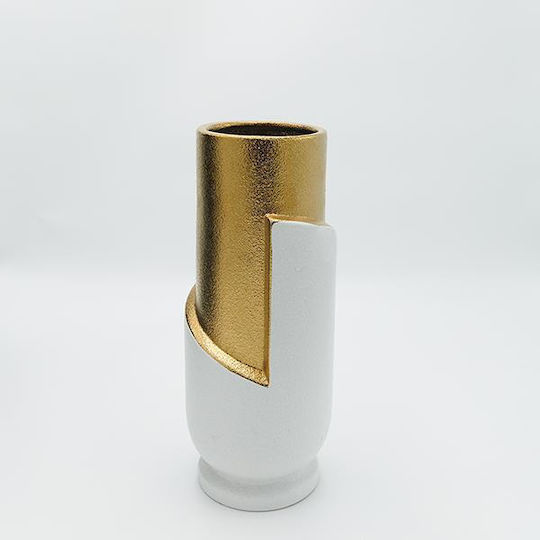 Vază Decorativă Ceramică Alb 12.5x12.5x30.5cm 1buc
