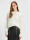 Sarcis Damen Langarm Pullover Wolle Ecru
