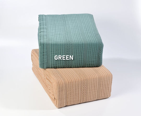 Down Town Home Κουβέρτα Υπέρδιπλη 230x260εκ. Green