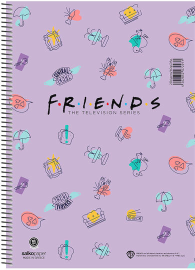 Salko Paper Σπιράλ Τετράδιο Ριγέ Α4 Friends