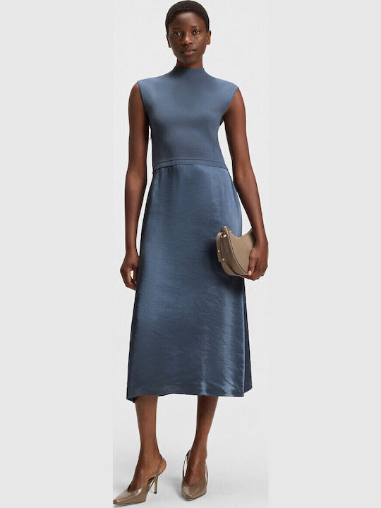 hugo boss dress blue Boss by Hugo Boss Floral Knee-Length Shirt Dress in Blue Silk ref.JC1165616  (Sold)