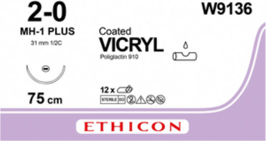 Chirurgische Nahtmaterialien Ethicon Vicryl Auflösbar 4/0 Gegenläufig Kappende Nadel 31mm 75cm W9136