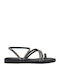 Leather Women's Flat Sandals Silver