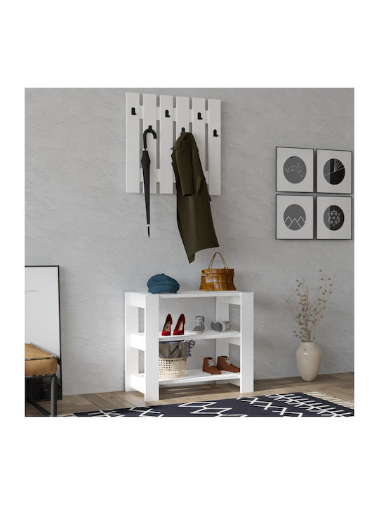 Friends Eingangsmöbel mit Garderobe & Schuhschrank White 69.8x33.6x60cm