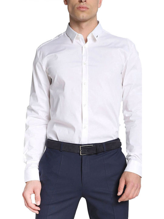 Hugo Ero3 Long-sleeved Cotton Shirt White