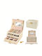 Beautylushh Glass Jewellery Box with Drawer and Mirror Beige 12x14x17.5cm