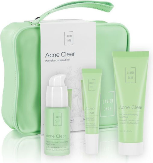 Lavish Care Skin Care Essentials Necessaire Triplet Skin Care Set for Moisturizing & against Acne Acne Clear 4pcs