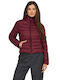 Damen Puffer Jacke für Winter Burgundisch